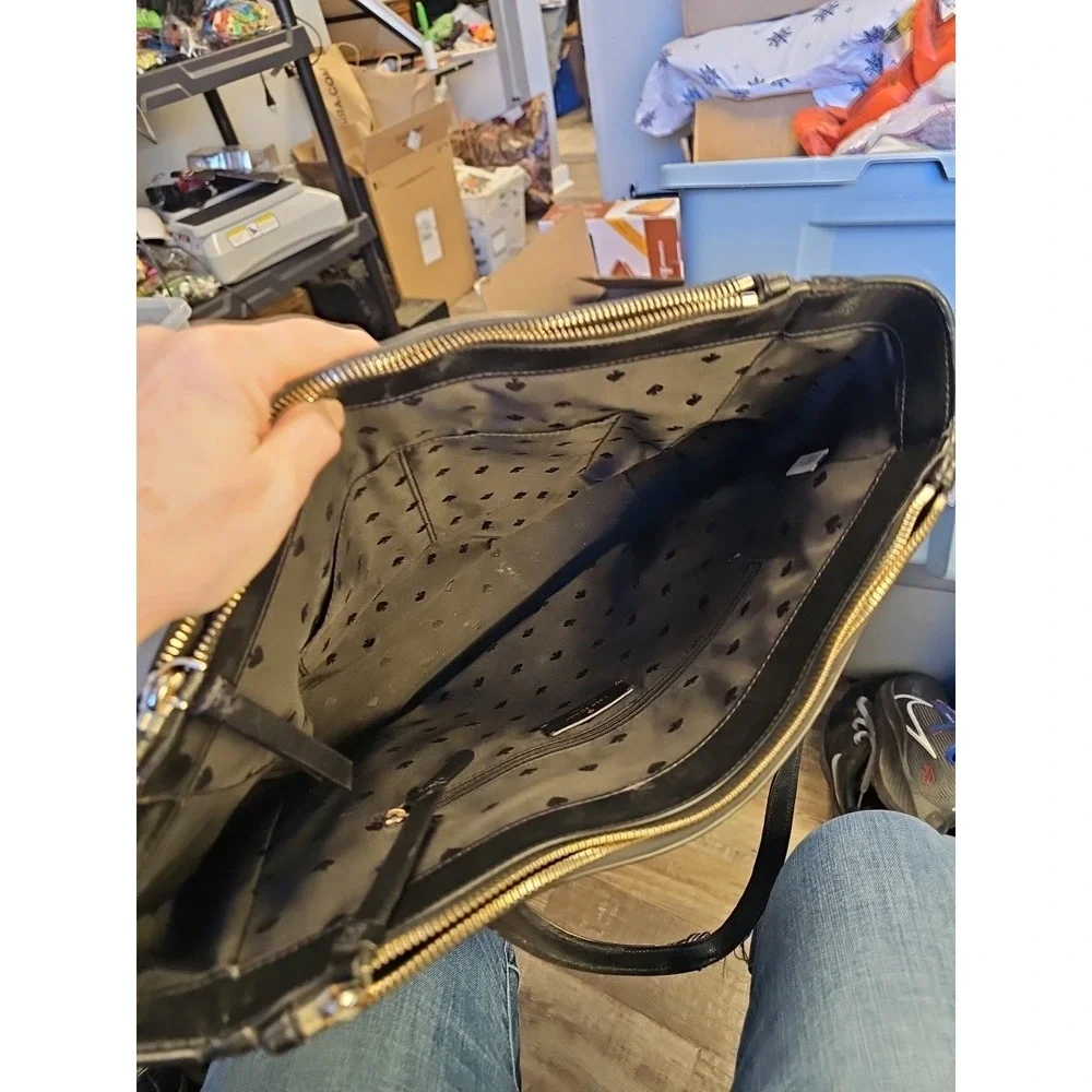 Kate Spade Black Leather Large‎ Tote Bag/purse